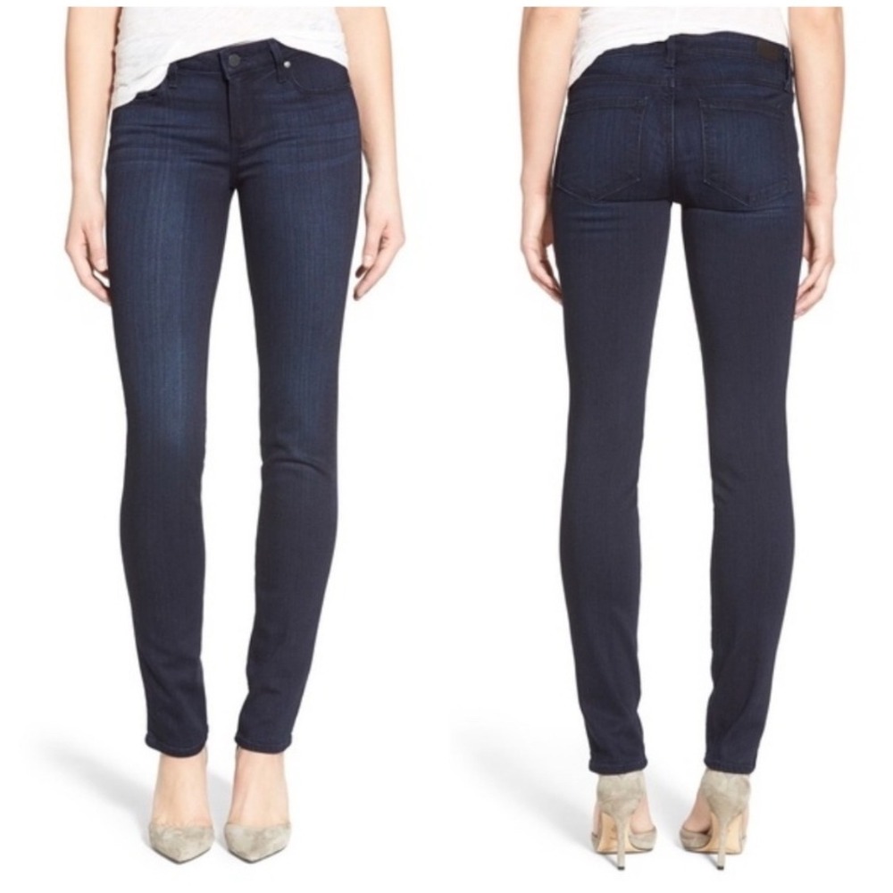 Paige Skyline Skinny Jeans Everdeen Dark Indigo Blue Denim 28 Made in USA